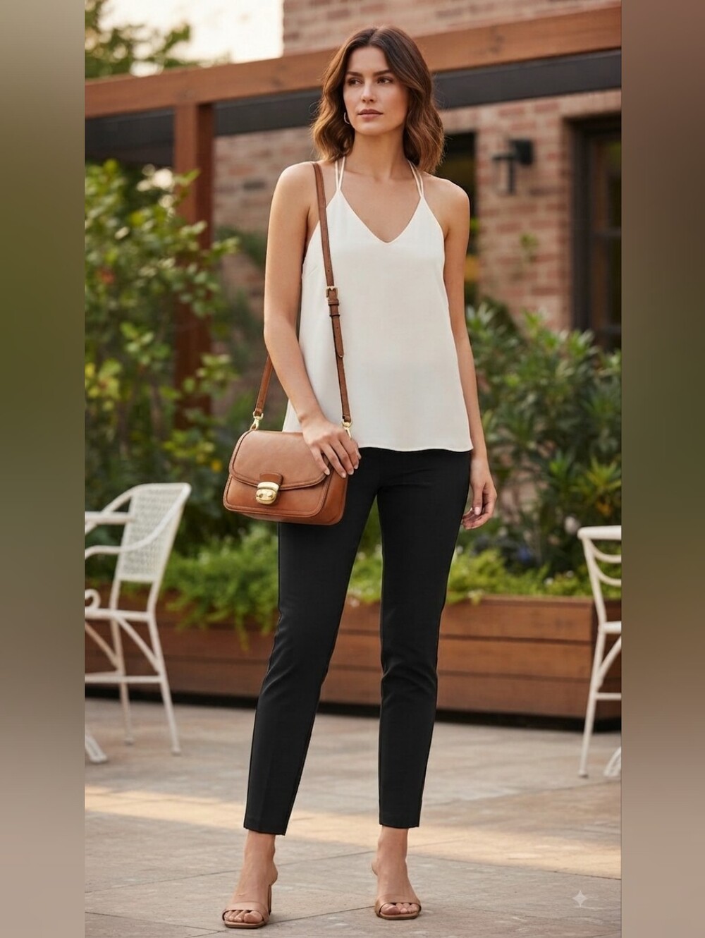 Time and True Black Cropped ankle Dress Pants With A Side Zipper Size 8